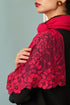 Floral Inset Fine Merino Wool Stole